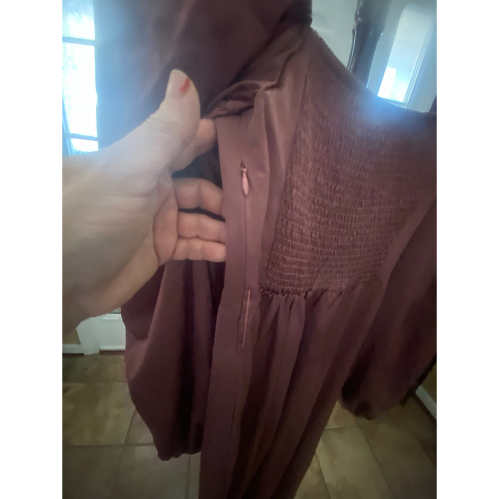 Women's Fashion Nova Brown 1X Long Sleeve Jumpsuit - Picture 6 of 7